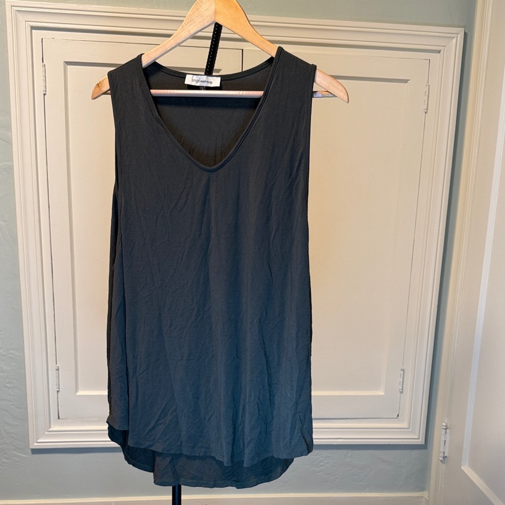 Forest Green V-Neck Maternity/Nursing Tank